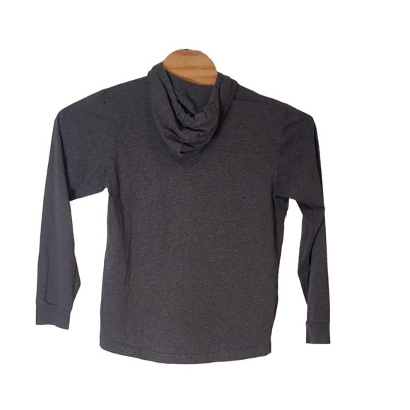 Adidas Pull Over‎ Hooded Shirt Size Men's Small Gray Graphic Logo Long Sleeves - Picture 2 of 4